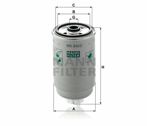 Palivový filter MANN FILTER WK 842/2