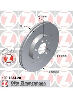 Brzdový kotúč ZIMMERMANN 100.1234.20