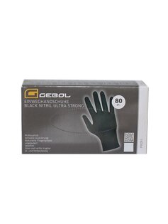 GEBOL Jednorazové nitrilové rukavice čierne 80ks L