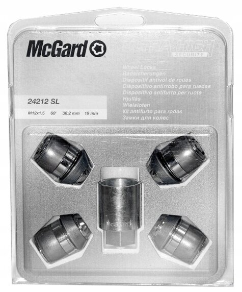 McGard Bezpečnostné matice M12x1,5 36,2mm 19mm (24212SL)