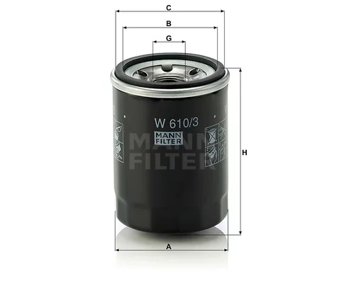 Olejový filter MANN FILTER W 610/3