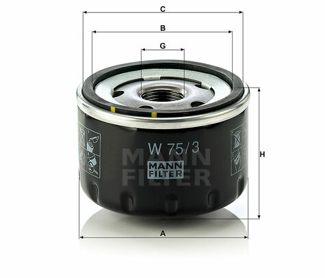 Olejový filter MANN FILTER W 75/3