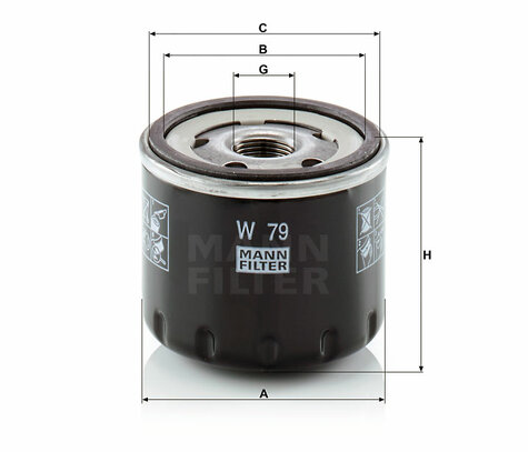 Olejový filter MANN FILTER W 79