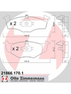 Sada brzdových platničiek kotúčovej brzdy ZIMMERMANN 21866.170.1