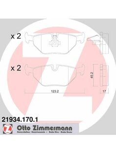 Sada brzdových platničiek kotúčovej brzdy ZIMMERMANN 21934.170.1