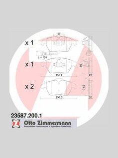 Sada brzdových platničiek kotúčovej brzdy ZIMMERMANN 23587.200.1