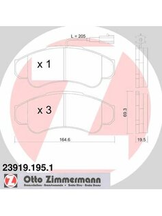 Sada brzdových platničiek kotúčovej brzdy ZIMMERMANN 23919.195.1
