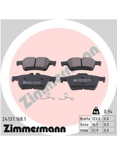 Sada brzdových platničiek kotúčovej brzdy ZIMMERMANN 24137.168.1
